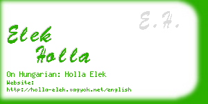 elek holla business card